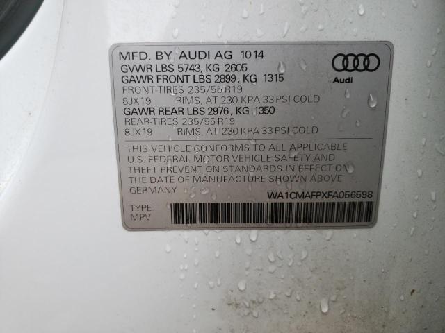 Photo 10 from auction – 2015 AUDI Q5 TDI PRE with VIN WA1CMAFPXFA056598