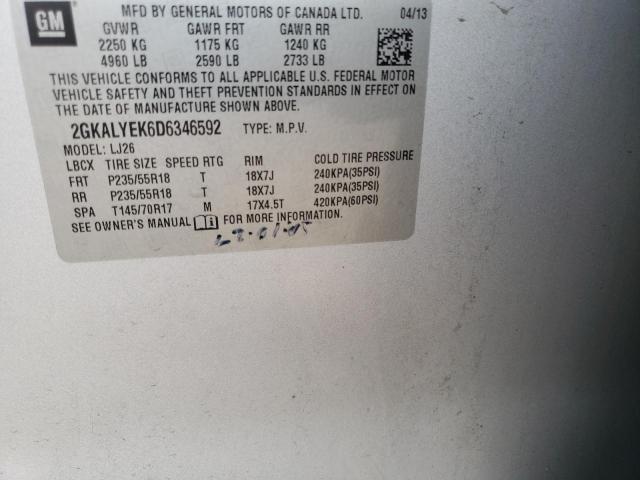 Photo 10 from auction – 2013 GMC TERRAIN DE with VIN 2GKALYEK6D6346592