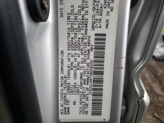 Photo 10 from auction – 2003 TOYOTA 4RUNNER SR with VIN JTEZU14R738006020
