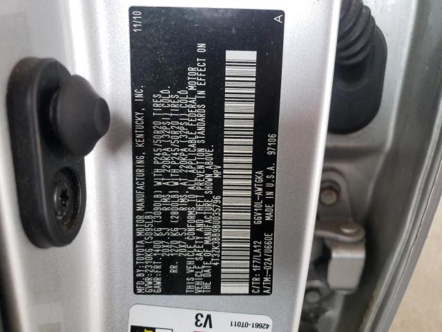 Photo 10 from auction – 2011 TOYOTA VENZA with VIN 4T3ZK3BB9BU035796