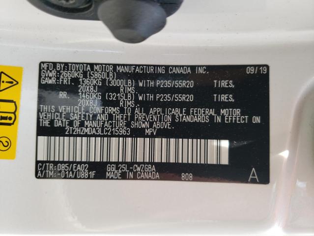Photo 10 from auction – 2020 LEXUS RX 350 with VIN 2T2HZMDA3LC215963