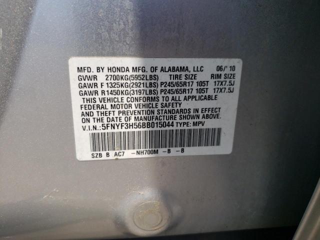 Photo 10 from auction – 2011 HONDA PILOT EXL with VIN 5FNYF3H56BB015044