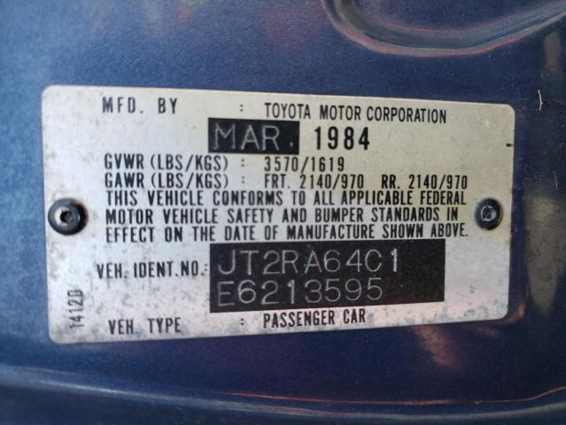 Photo 10 from auction – 1984 TOYOTA CELICA with VIN JT2RA64C1E6213595