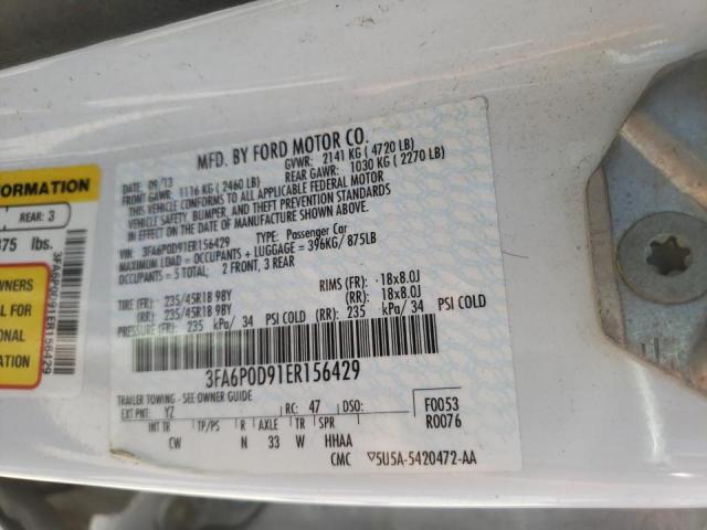 Photo 10 from auction – 2014 FORD FUSION TIT with VIN 3FA6P0D91ER156429