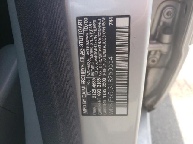 Foto 10 de la subasta – 2001 MERCEDES-BENZ E 320 con VIN WDBJF65J31B250554