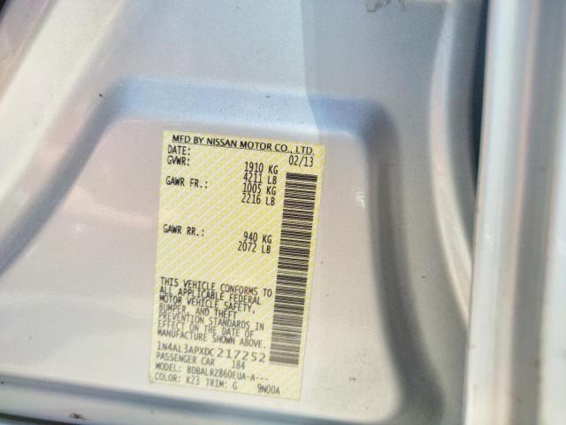 Photo 10 from auction – 2013 NISSAN ALTIMA 2.5 with VIN 1N4AL3APXDC217252