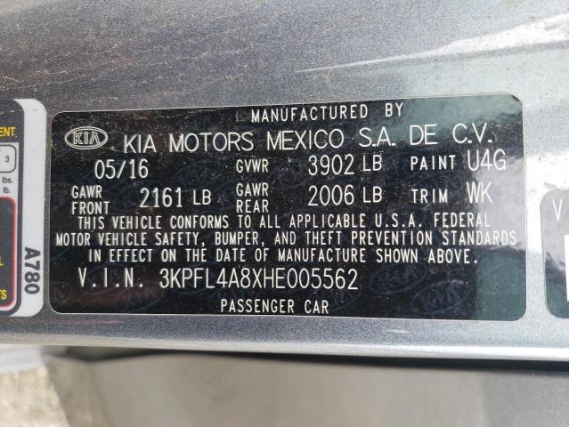 Photo 10 from auction – 2017 KIA FORTE EX with VIN 3KPFL4A8XHE005562