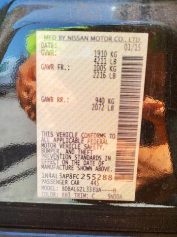 Photo 10 from auction – 2015 NISSAN ALTIMA 2.5 with VIN 1N4AL3AP8FC255288