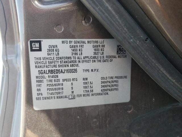Photo 10 from auction – 2010 BUICK ENCLAVE CX with VIN 5GALRBED5AJ160026