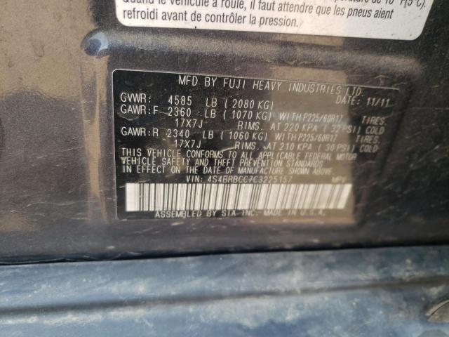 Photo 10 from auction – 2012 SUBARU OUTBACK with VIN 4S4BRBCC7C3225157