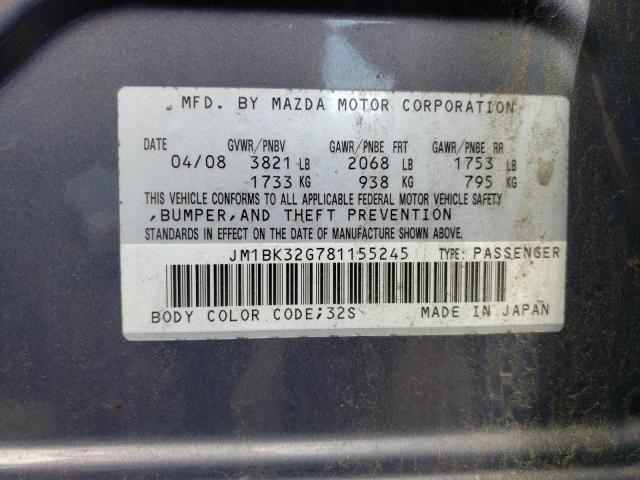 Photo 10 from auction – 2008 MAZDA 3 I with VIN JM1BK32G781155245