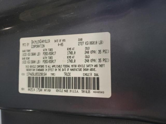 Photo 10 from auction – 2005 DODGE DAKOTA QUA with VIN 1D7HW58J85S298164
