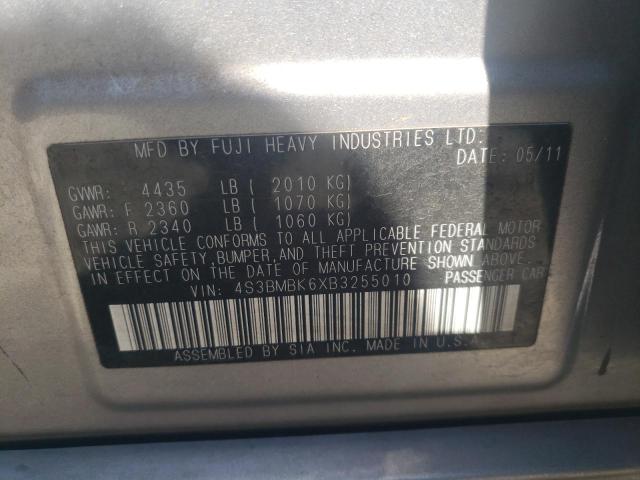 Photo 10 from auction – 2011 SUBARU LEGACY 2.5 with VIN 4S3BMBK6XB3255010