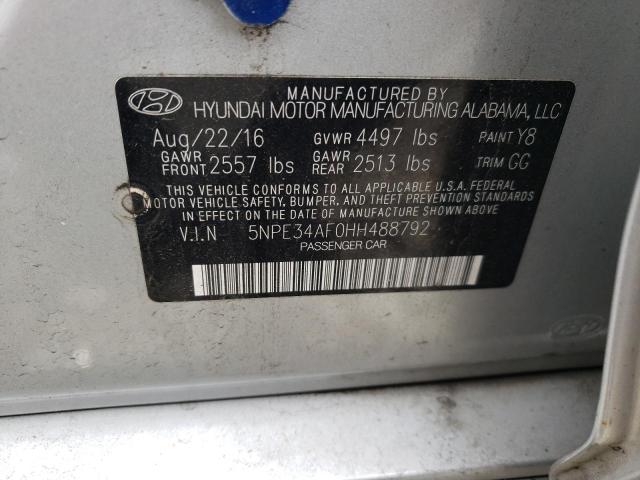 Photo 10 from auction – 2017 HYUNDAI SONATA SPO with VIN 5NPE34AF0HH488792