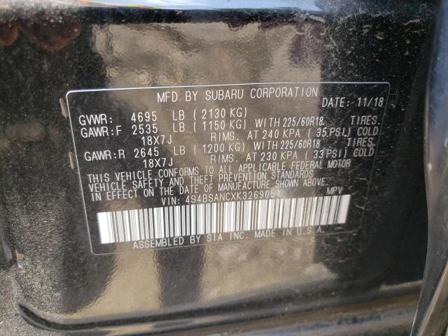 Photo 10 from auction – 2019 SUBARU OUTBACK 2. with VIN 4S4BSANCXK3269051