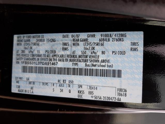Photo 10 from auction – 2007 FORD ECONOLINE with VIN 1FBSS31L07DA91467