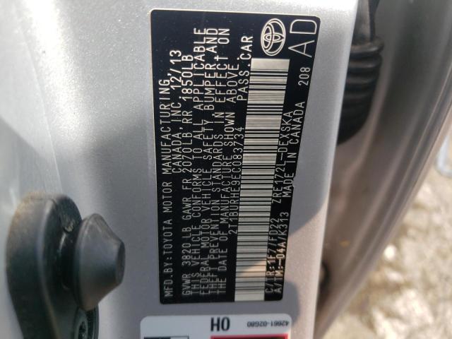 Photo 10 from auction – 2014 TOYOTA COROLLA L with VIN 2T1BURHE9EC083734