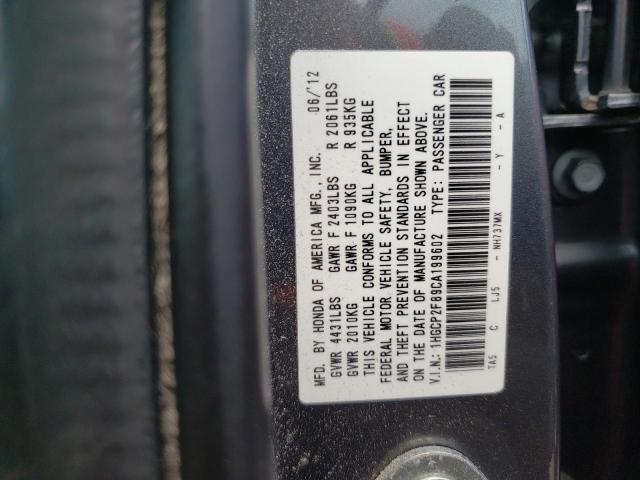 Photo 10 from auction – 2012 HONDA ACCORD EXL with VIN 1HGCP2F89CA199602