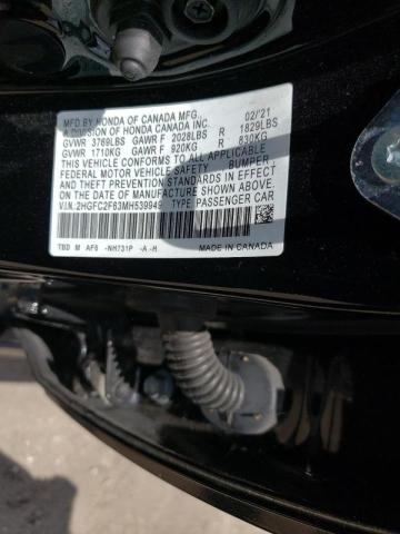 Photo 10 from auction – 2021 HONDA CIVIC LX with VIN 2HGFC2F63MH539949