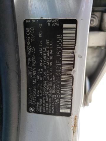 Foto 10 de la subasta – 2001 BMW 325 I con VIN WBAAV33421FU80558