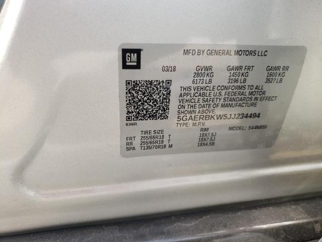 Photo 10 from auction – 2018 BUICK ENCLAVE ES with VIN 5GAERBKW5JJ234494