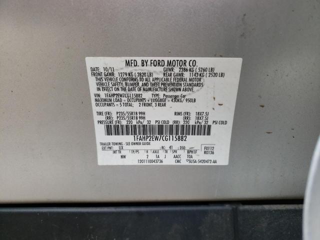 Photo 10 from auction – 2012 FORD TAURUS SEL with VIN 1FAHP2EW7CG115882