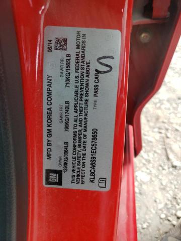 Photo 10 from auction – 2014 CHEVROLET SPARK LS with VIN KL8CA6S91EC578650