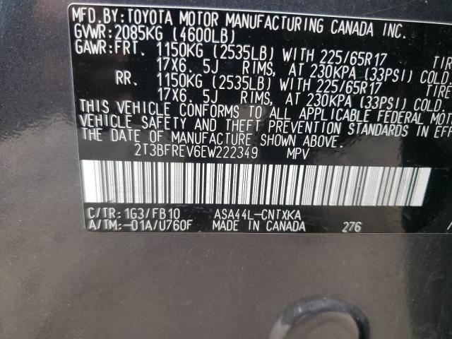 Photo 10 from auction – 2014 TOYOTA RAV4 LE with VIN 2T3BFREV6EW222349