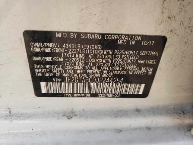 Photo 10 from auction – 2018 SUBARU CROSSTREK with VIN JF2GTABC0JH244254