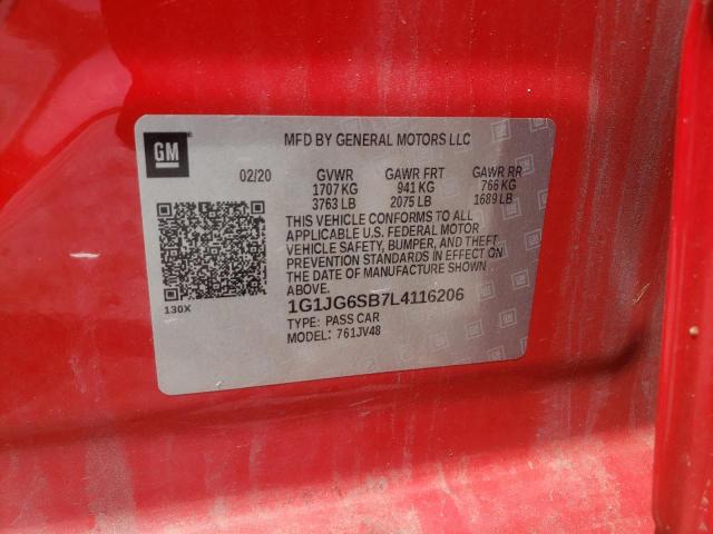 Photo 10 from auction – 2020 CHEVROLET SONIC with VIN 1G1JG6SB7L4116206