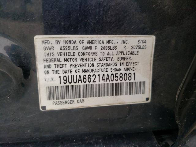Photo 10 from auction – 2004 ACURA TL with VIN 19UUA66214A058081