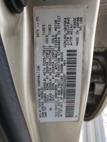 Photo 10 from auction – 2002 TOYOTA 4RUNNER SR with VIN JT3GN86RX20232097
