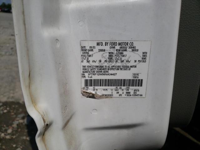 Photo 10 from auction – 2006 FORD F150 with VIN 1FTRF12W56NA34427