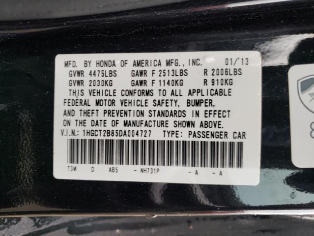 Photo 10 from auction – 2013 HONDA ACCORD EXL with VIN 1HGCT2B85DA004727