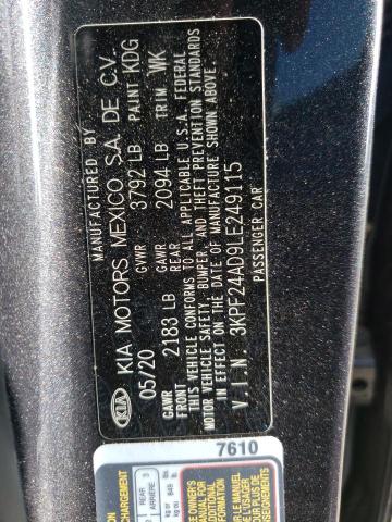 Photo 10 from auction – 2020 KIA FORTE FE with VIN 3KPF24AD9LE249115