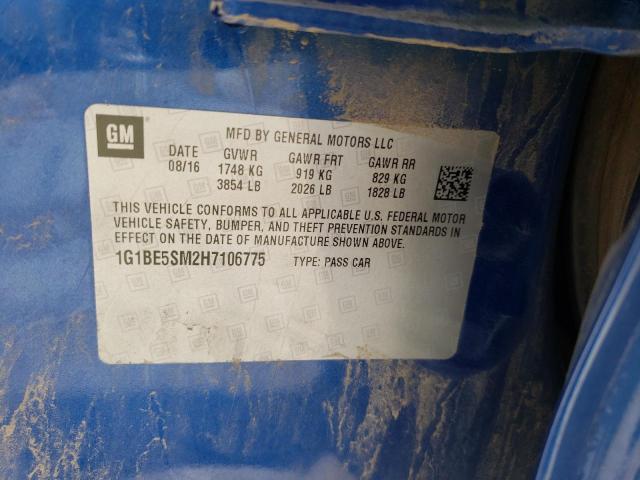 Photo 10 from auction – 2017 CHEVROLET CRUZE LT with VIN 1G1BE5SM2H7106775