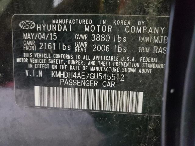 Photo 10 from auction – 2016 HYUNDAI ELANTRA SE with VIN KMHDH4AE7GU545512