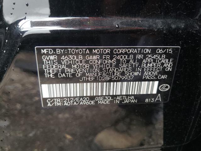 Photo 10 from auction – 2015 LEXUS IS 250 with VIN JTHBF1D28F5079937