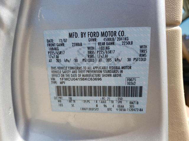 Photo 10 from auction – 2008 FORD ESCAPE LIM with VIN 1FMCU04158KC63696