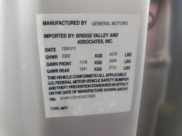 Photo 10 from auction – 2012 CHEVROLET EQUINOX LS with VIN 2GNFLCEK8C6215920