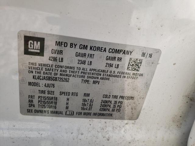 Photo 10 from auction – 2016 BUICK ENCORE with VIN KL4CJASB5GB725262