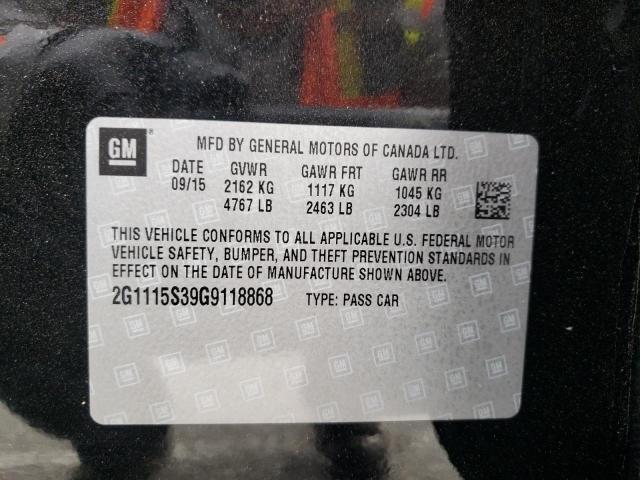 Photo 10 from auction – 2016 CHEVROLET IMPALA LT with VIN 2G1115S39G9118868