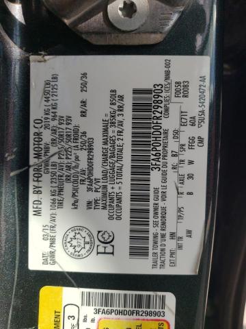 Photo 10 from auction – 2015 FORD FUSION SE with VIN 3FA6P0HD0FR298903