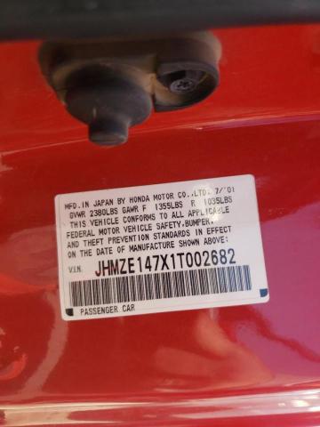 Photo 10 from auction – 2001 HONDA INSIGHT with VIN JHMZE147X1T002682