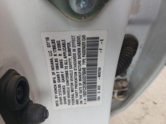 Photo 10 from auction – 2016 HONDA CIVIC LX with VIN 19XFC2E58GE076049
