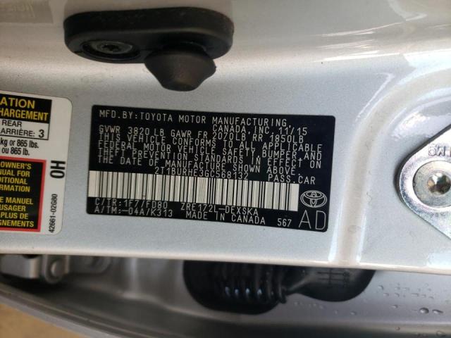 Photo 10 from auction – 2016 TOYOTA COROLLA L with VIN 2T1BURHE3GC568132
