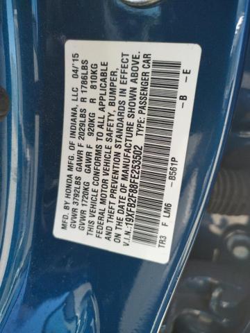Photo 10 from auction – 2015 HONDA CIVIC EX with VIN 19XFB2F88FE253502
