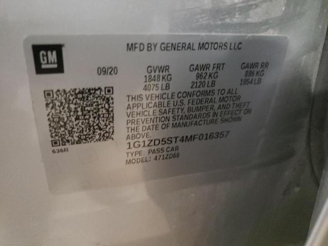 Photo 10 from auction – 2021 CHEVROLET MALIBU LT with VIN 1G1ZD5ST4MF016357