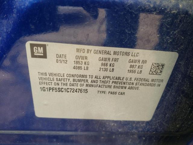 Photo 10 from auction – 2012 CHEVROLET CRUZE LT with VIN 1G1PF5SC1C7247615
