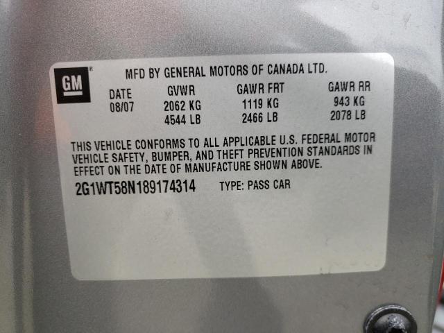 Photo 10 from auction – 2008 CHEVROLET IMPALA LT with VIN 2G1WT58N189174314